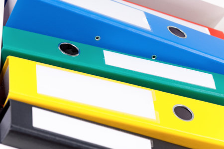 Folders on shelvesの写真素材