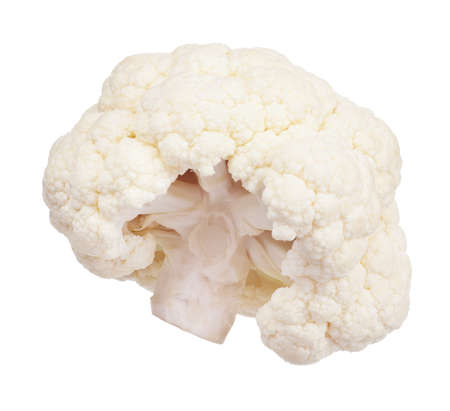 Fresh cauliflower cabbage vegetable on white backgroundの写真素材