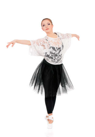Professional ballet dancer, isolated on white backgroundの写真素材