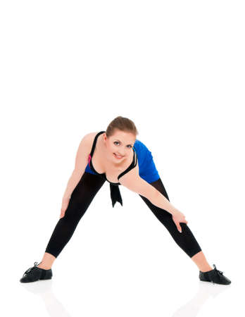 Fitness woman portrait, isolated on white backgroundの写真素材