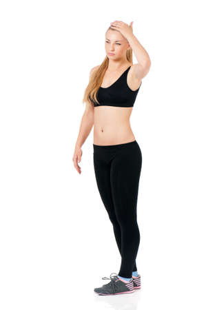 Full length portrait of fitness young womanの写真素材