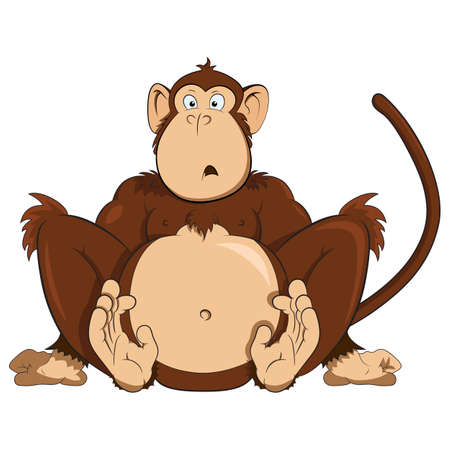 Vector illustration of surprised monkey. Symbol New Year 2016.のイラスト素材
