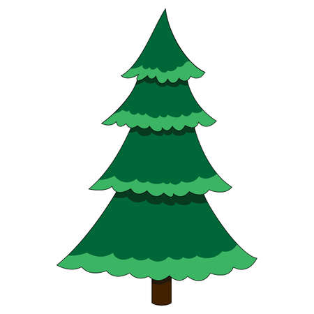 Vector illustration of a christmas tree on a white backgroundの写真素材