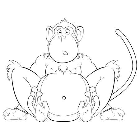 Vector illustration of surprised monkey. Symbol New Year 2016.の写真素材