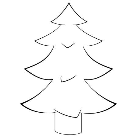 Vector illustration of a christmas tree on a white backgroundの写真素材