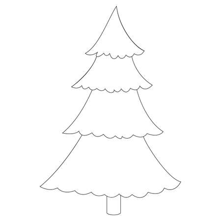 Vector illustration of a christmas tree on a white backgroundの写真素材