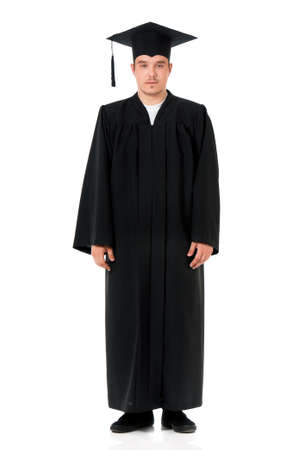 Young graduation man, isolated on white backgroundの写真素材