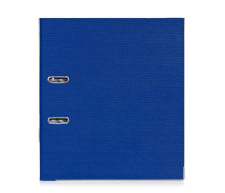 Big blue folder for document, isolated on white backgroundの写真素材