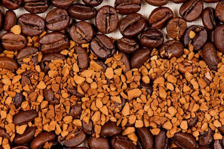 Close-up of coffee beans for background and textureの写真素材