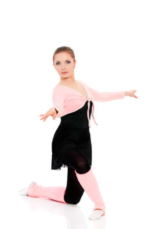 Professional ballet dancer, isolated on white backgroundの写真素材