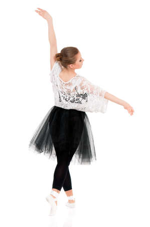 Professional ballet dancer, isolated on white backgroundの写真素材