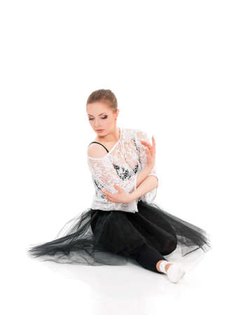 Professional ballet dancer, isolated on white backgroundの写真素材