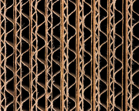 Close up of side view of a corrugated cardboard backgroundの写真素材