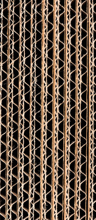 Close up of side view of a corrugated cardboard background
