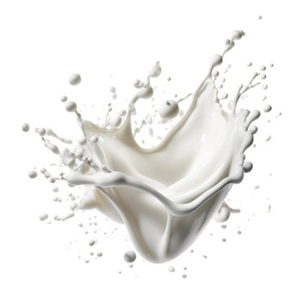 Milk or white liquid splash isolated on white backgroundの素材