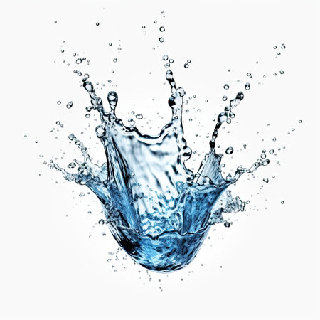 Water splash isolated on white background, beautiful splashesの素材