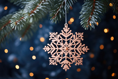 Beautiful Christmas and New Year decoration on blurred holiday backgroundの素材