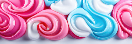 Liquid paint swirls. Mixed paints for background or poster. Panorama bright colors.の素材