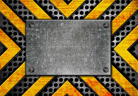 grunge metal template with orange elementsの写真素材