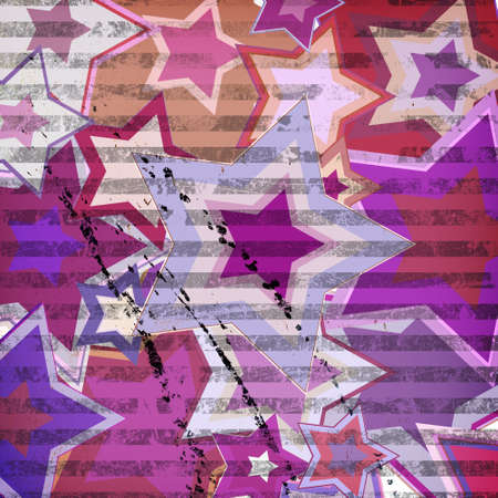 illustration of dirty fabric with starsの写真素材