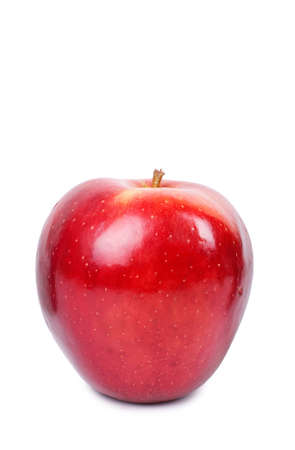 Red fresh apple isolated on white backgroundの写真素材