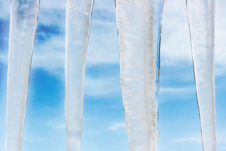 icicles on blueの写真素材