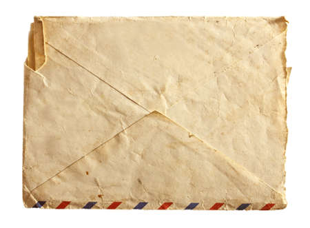 old air envelope isolated on a white backgroundの写真素材