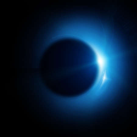 solar eclipse in spaceの写真素材