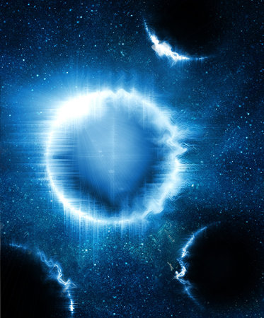 solar eclipse with planets in space