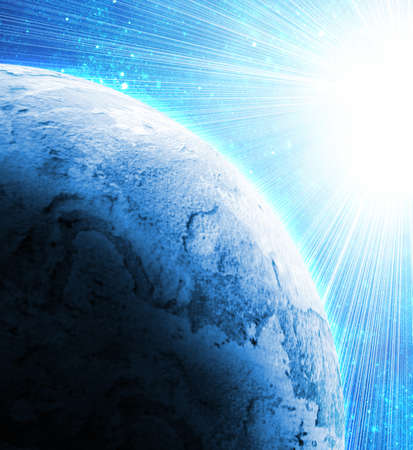 two planets in spaceの写真素材