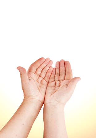 Praying hands of an old womanの写真素材