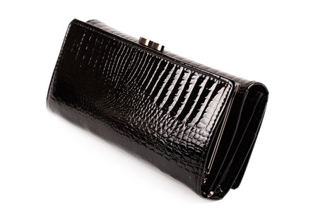 Black wallet isolated on white