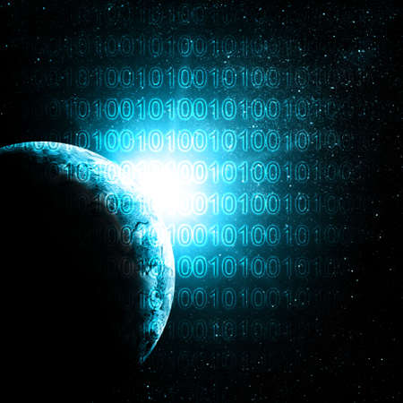 digital planet backgroundの写真素材