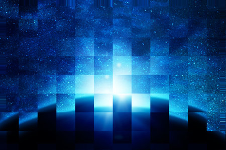 earth in space against the sun