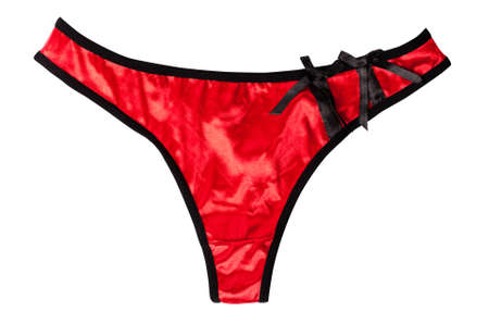 red thong isolated on whiteの写真素材