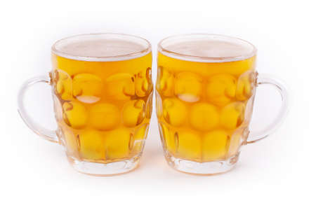 Beer mug isolated on white backgroundの写真素材