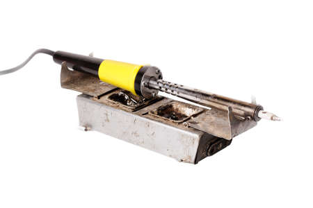 Old soldering, isolated on whiteの写真素材