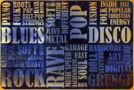Rock Music poster on grungeの写真素材