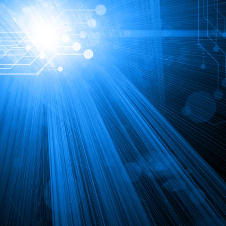 technological background with circuit and beamsの写真素材