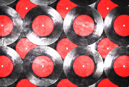 Old vinyl records collectionの写真素材