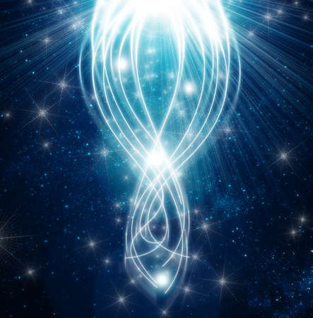 glowing background with starsの写真素材