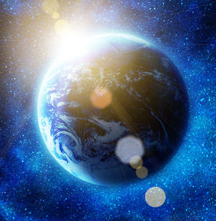 earth in spaceの写真素材