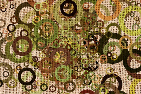 abstract grunge circles on canvasの写真素材