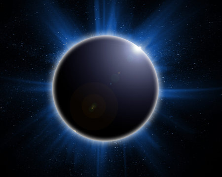 	solar eclipse on a black background