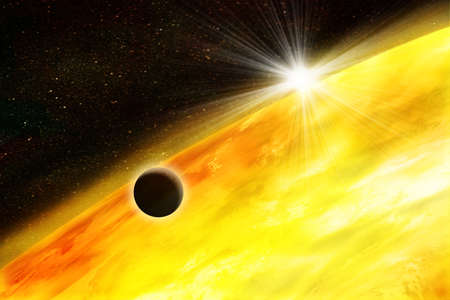 planet against the sunの写真素材