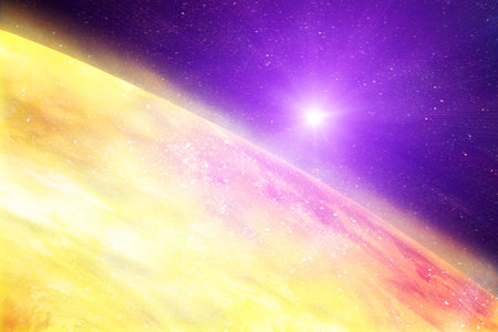 planet against the sun