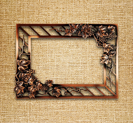 bronze frame on canvas background