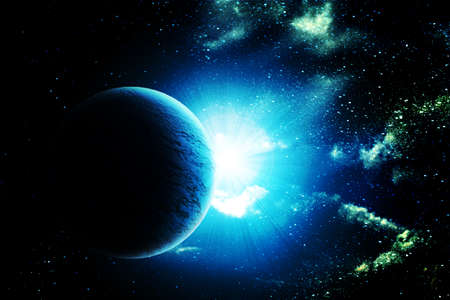 illustration of beautiful planet in spaceの写真素材