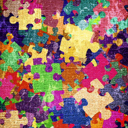 grunge background with colourful puzzlesの写真素材