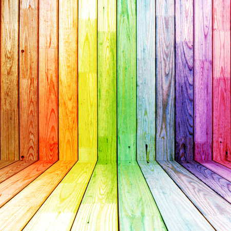 colorful spectral wooden roomの写真素材